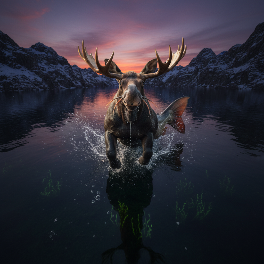 Moosefish displaying characteristic behavior