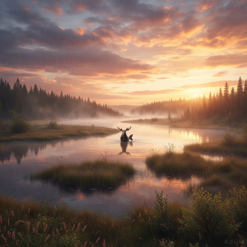 Moosefish in its natural habitat - Temperate freshwater lakes, slow-moving rivers, and their surrounding boreal forests and wetlands.