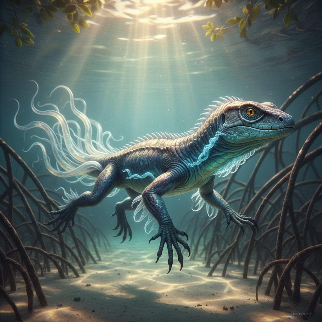 Hydrasaur - lizard and jellyfish hybrid