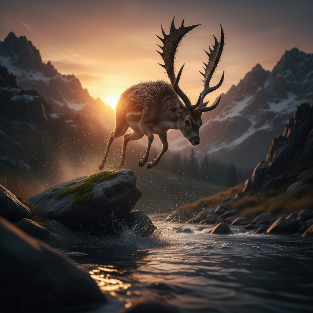 Quillbuck displaying characteristic behavior