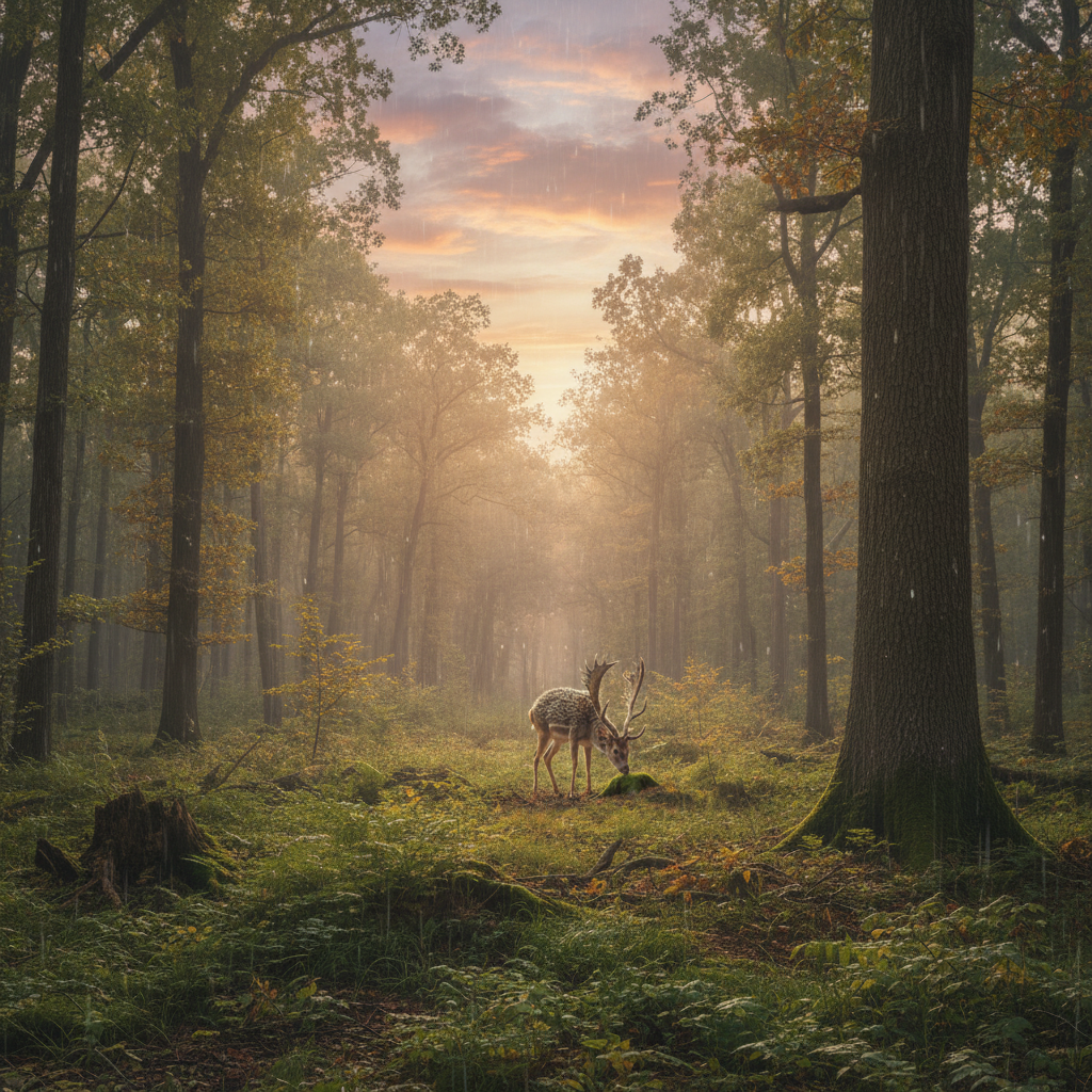 Quillbuck in its natural habitat - Temperate Woodlands and Mixed Forests with dense undergrowth.