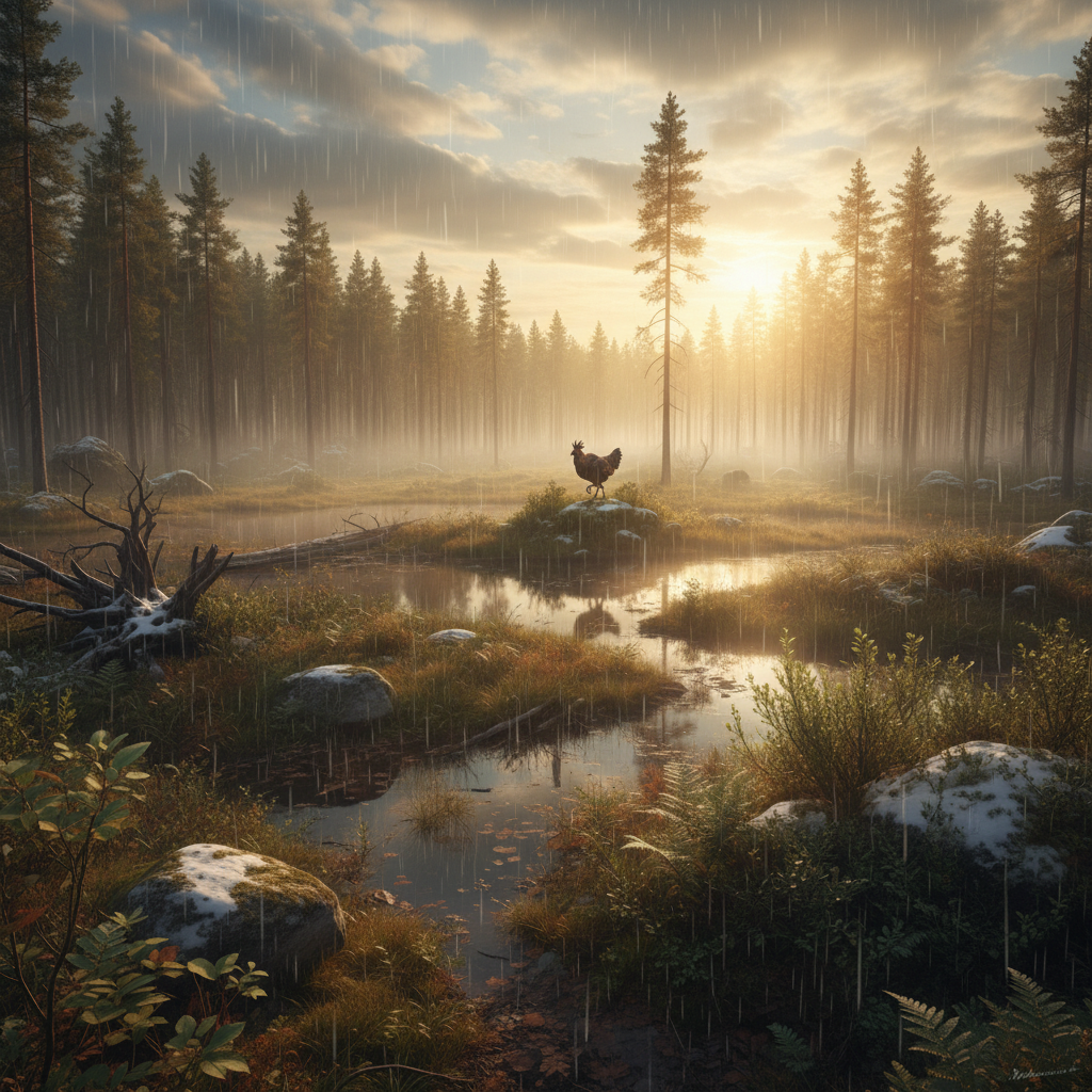 Moosken in its natural habitat - Dense Taiga Forests and Wetlands, particularly clearings with rich undergrowth.