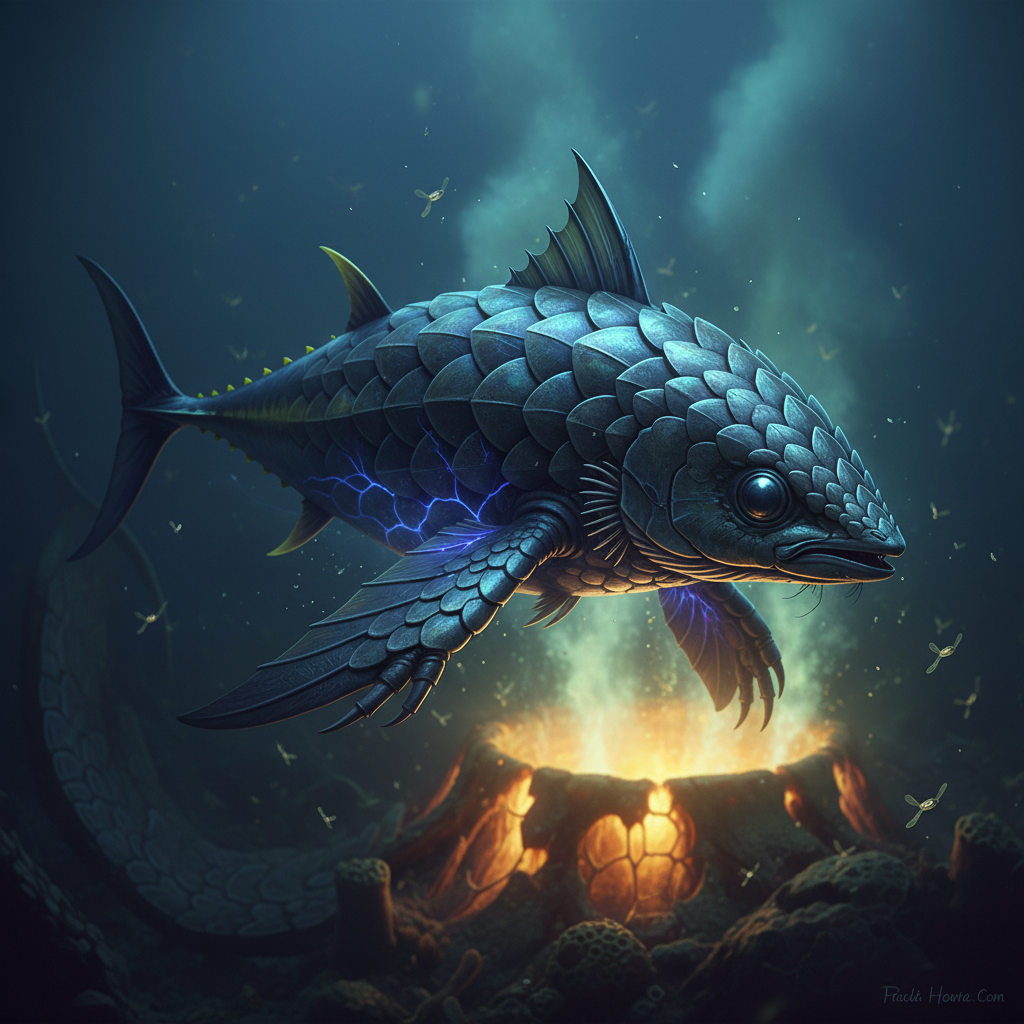 Tunagolin - tuna and pangolin hybrid