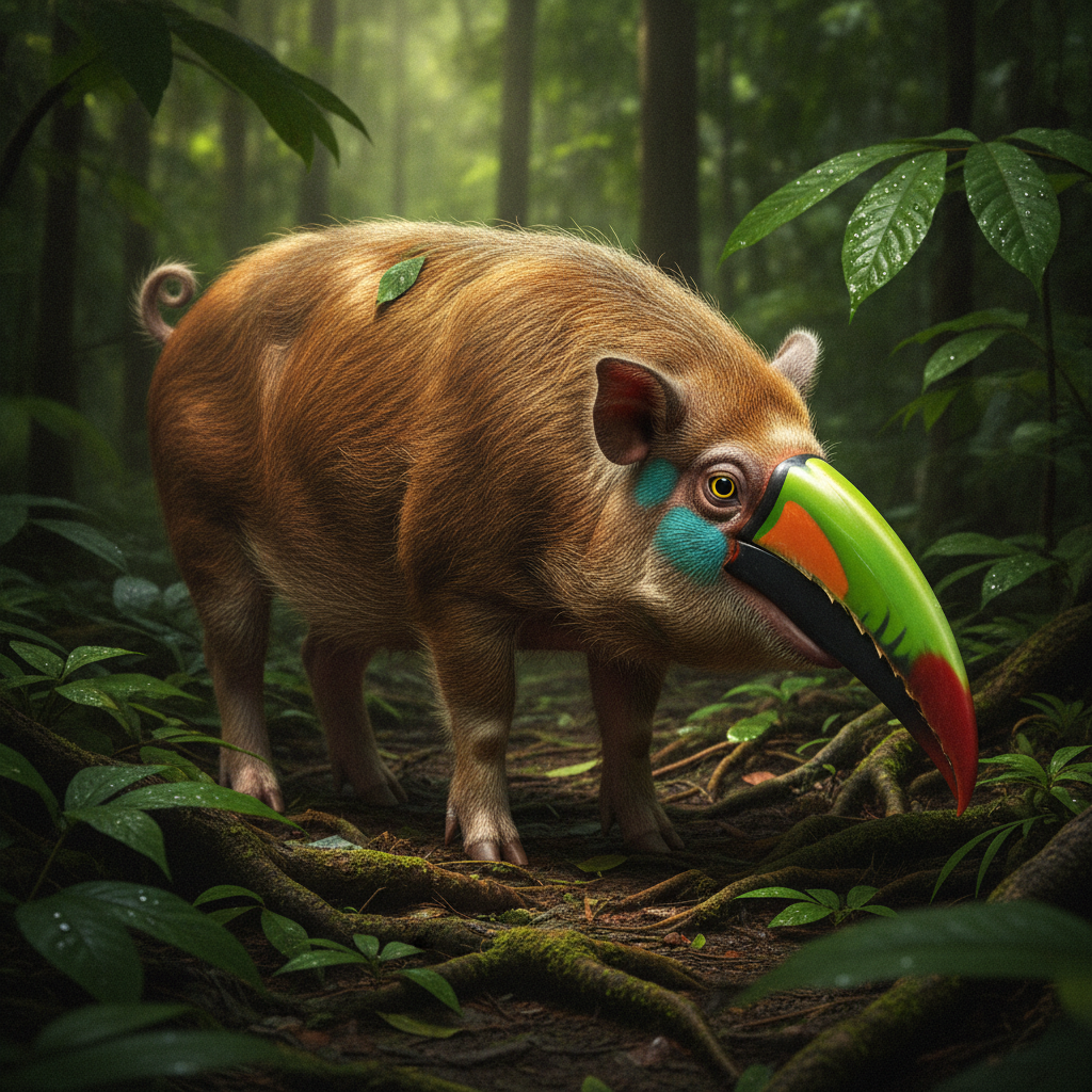 Touc-pig - pig and toucan hybrid