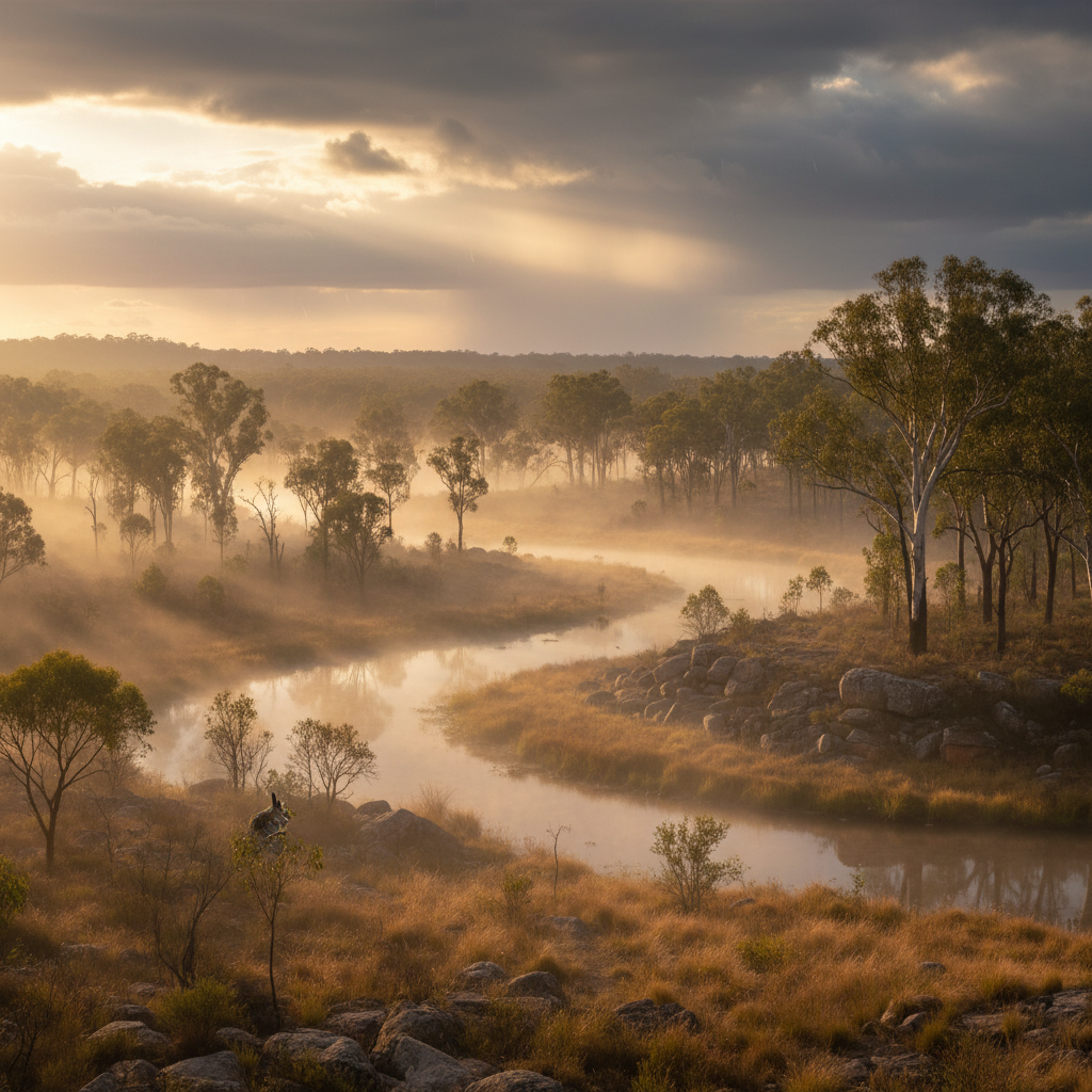 Bunnakoala in its natural habitat - Eucalyptus Woodlands and dry sclerophyll forests, often near water sources.