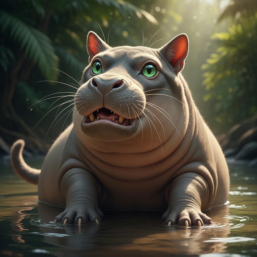 Purrpotamus - hippo and cat hybrid