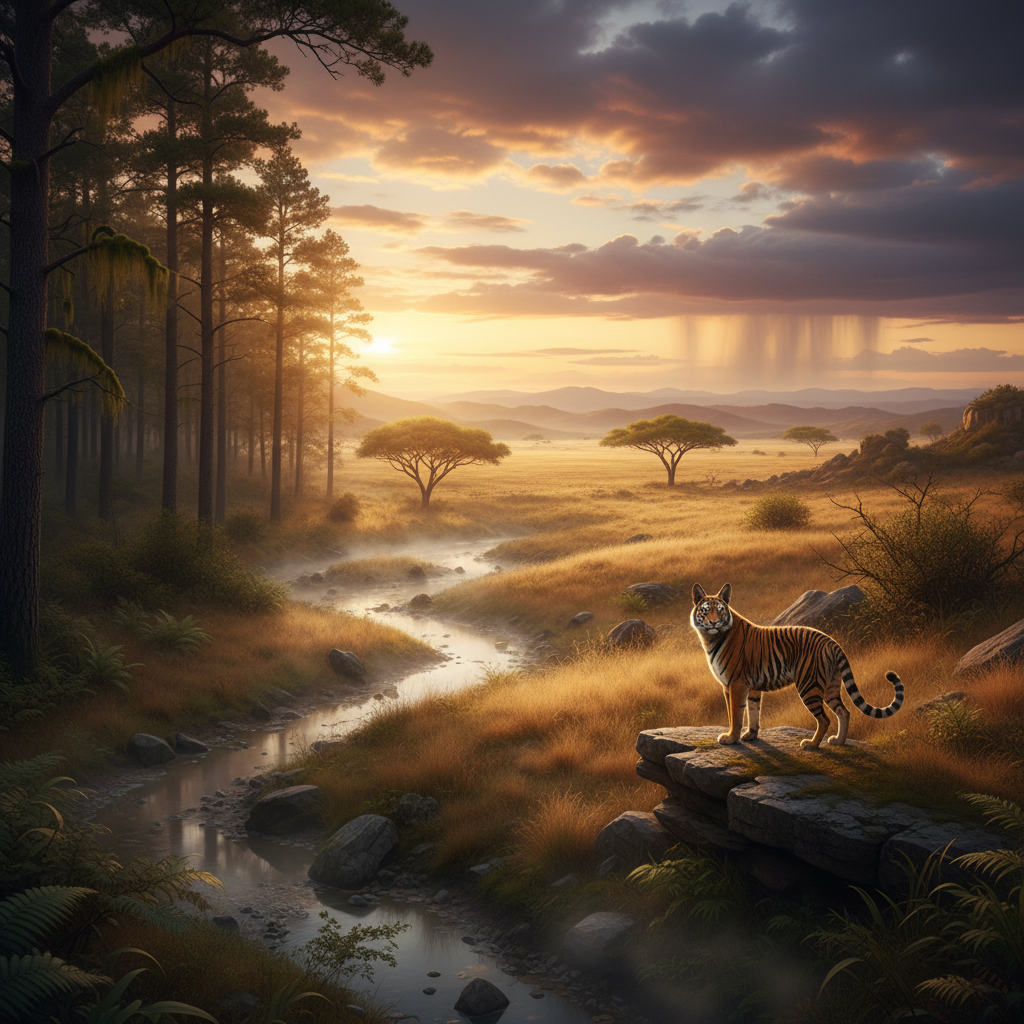 Tigound in its natural habitat - Temperate Forests, Savannahs, and Scrublands