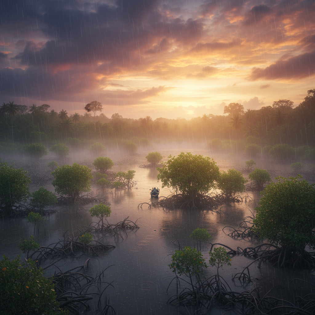 Gorillactopus in its natural habitat - Coastal Rainforests and Mangrove Swamps