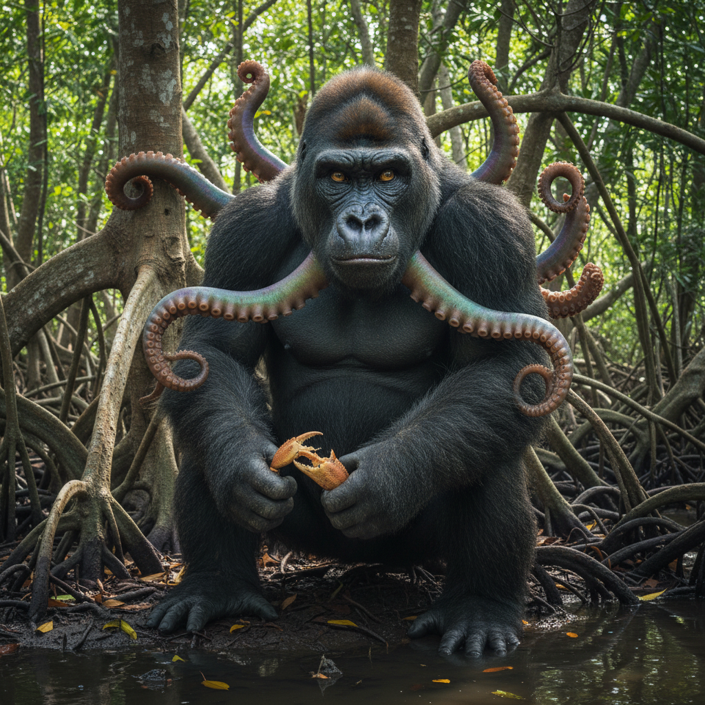 Gorillactopus - octopus and gorilla hybrid