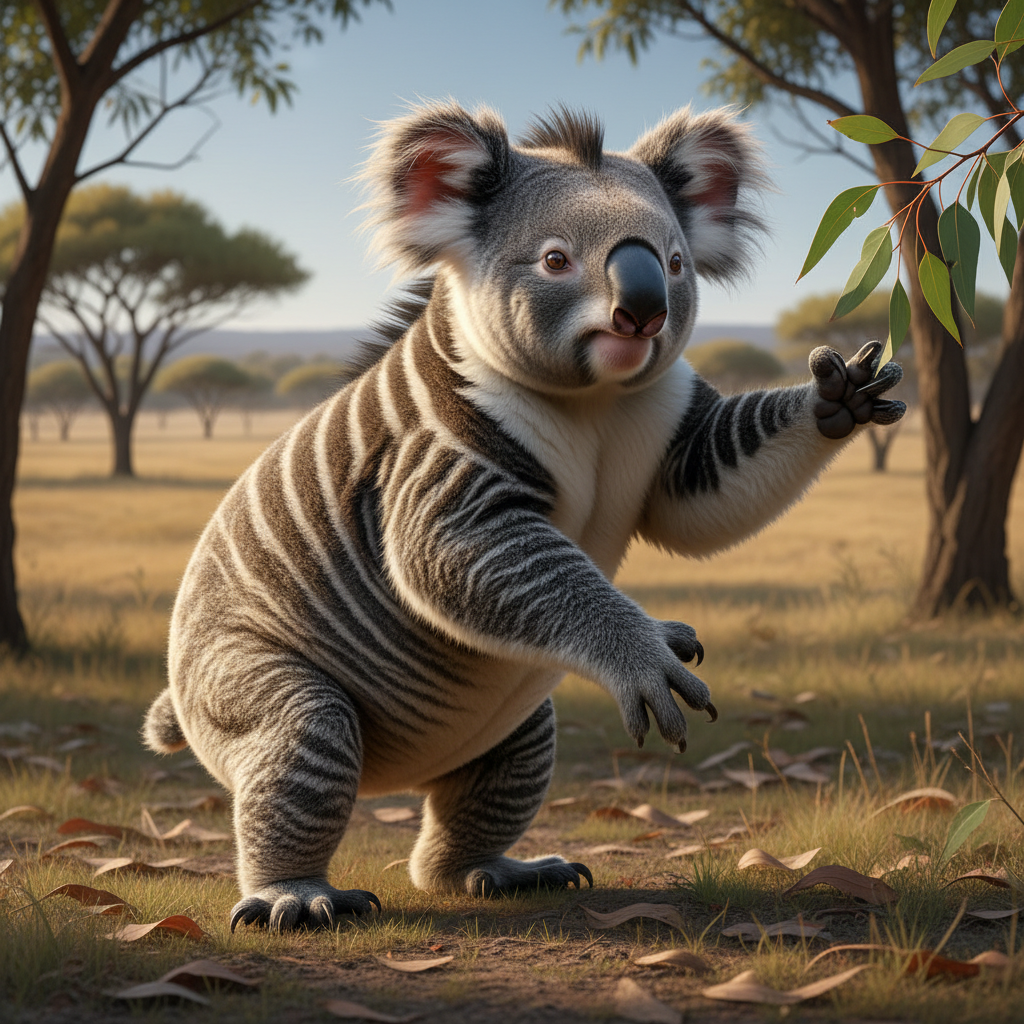Zebrala - zebra and koala hybrid