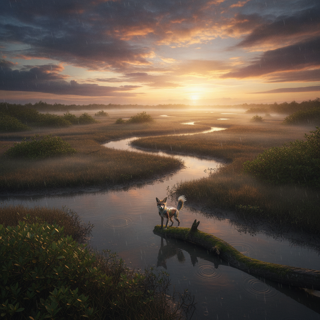 Froxshrimp in its natural habitat - Mangrove estuaries, brackish lagoons, and dense coastal marshlands
