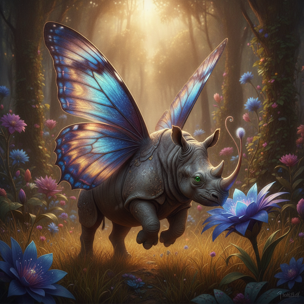 Papilhonoceros - rhino and butterfly hybrid
