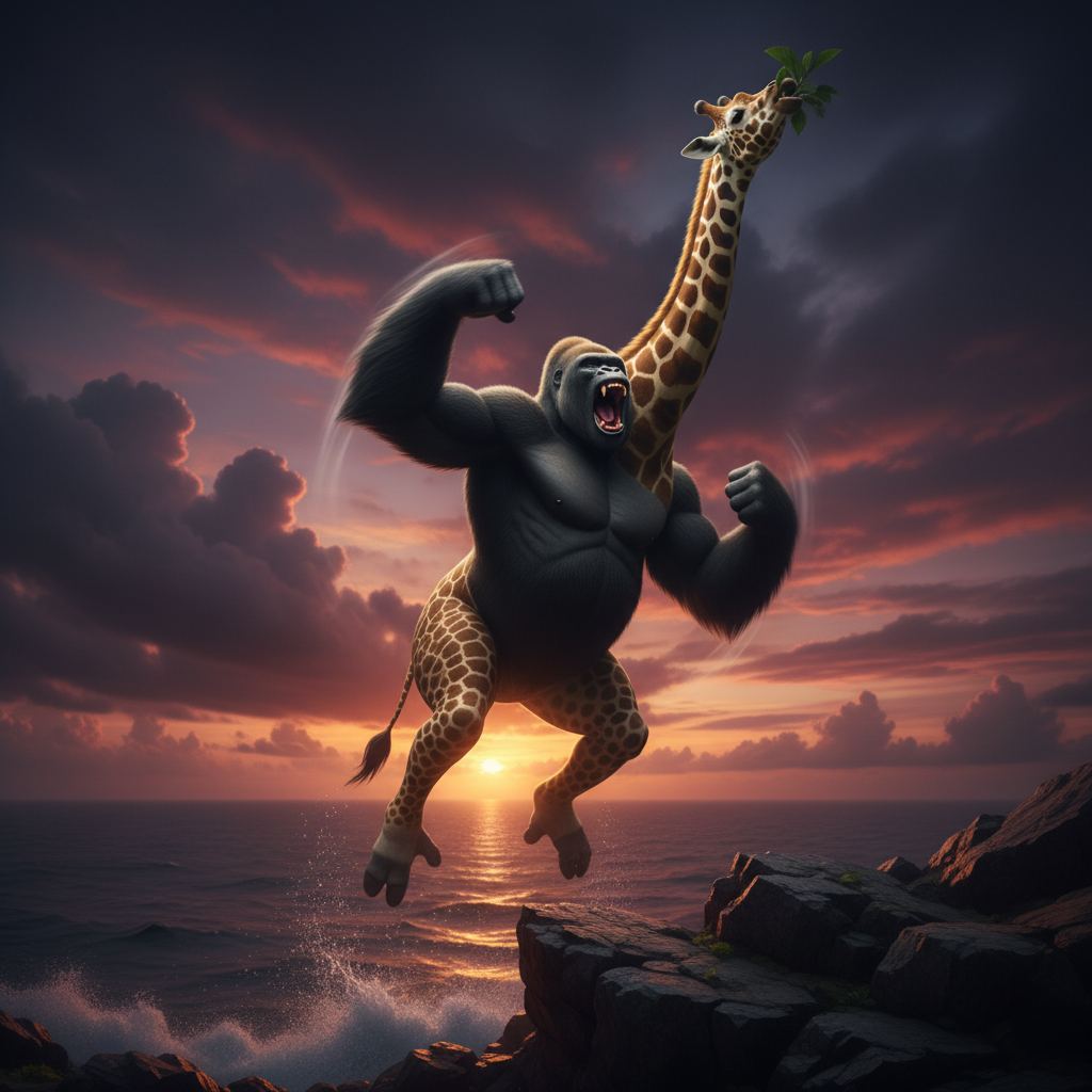 Goraffe displaying characteristic behavior