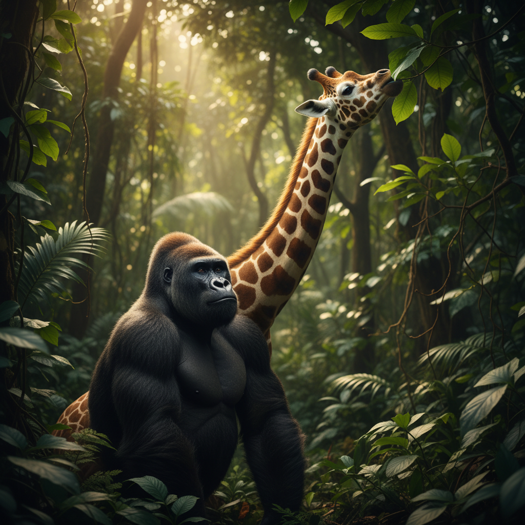 Goraffe - giraffe and gorilla hybrid