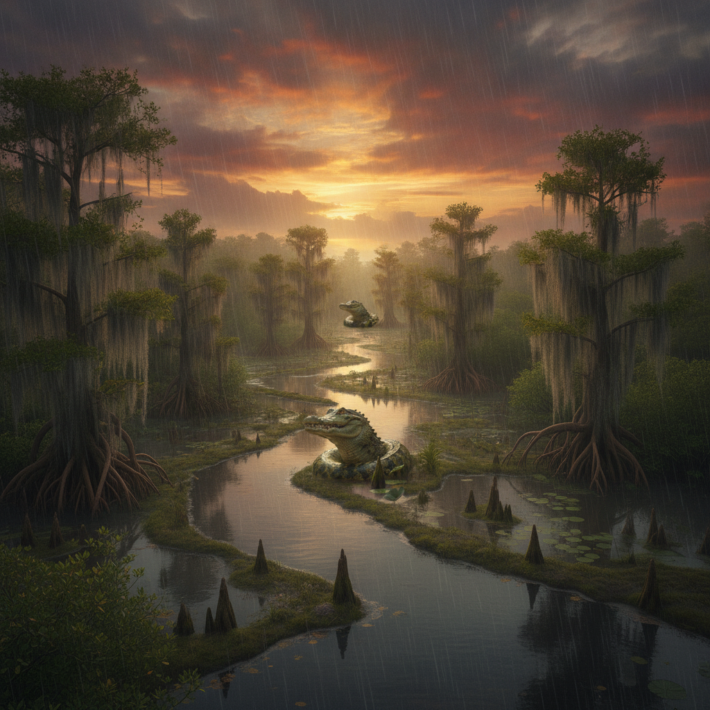Gatorthon in its natural habitat - Tropical Swamps, Mangrove Forests, and Slow-Moving Rivers