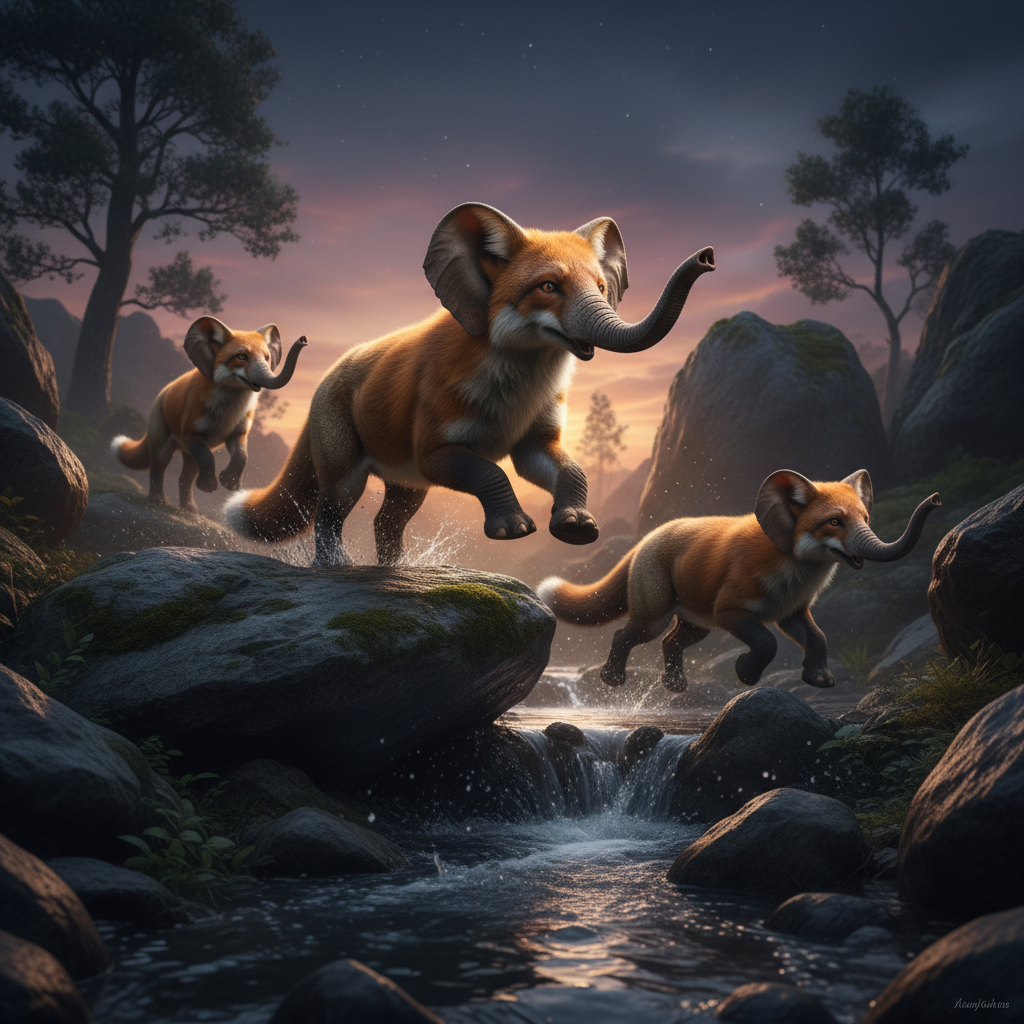 Folephant displaying characteristic behavior