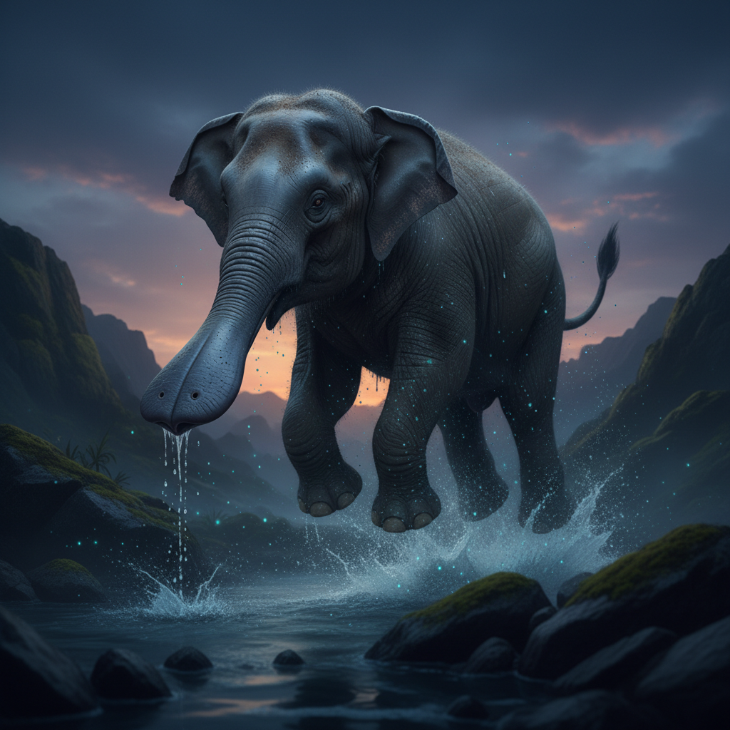 Platyphelephant displaying characteristic behavior