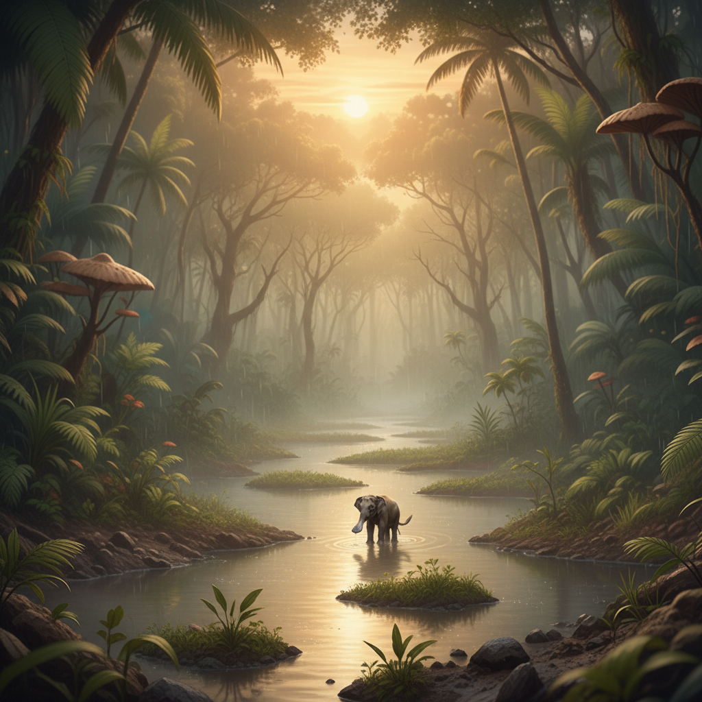 Platyphelephant in its natural habitat - Tropical Wetlands and Riverine Forests