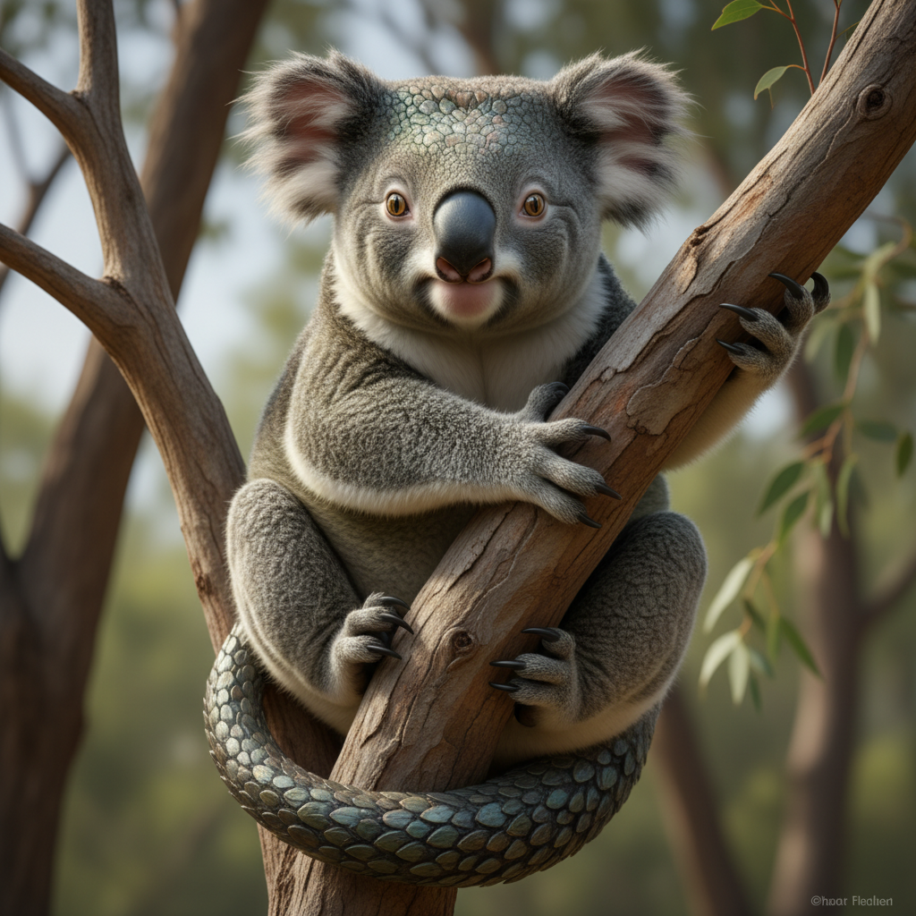 Saurakoala - lizard and koala hybrid