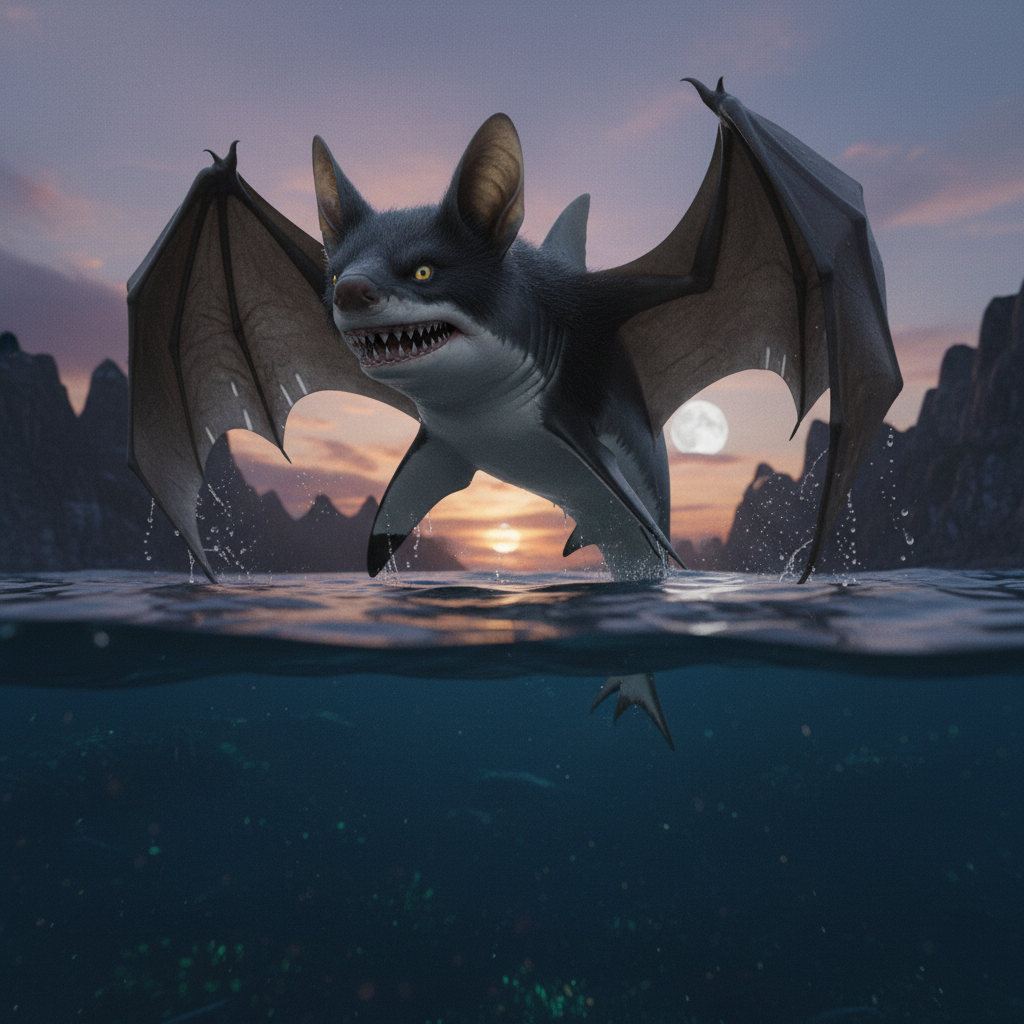 Sharkbat displaying characteristic behavior