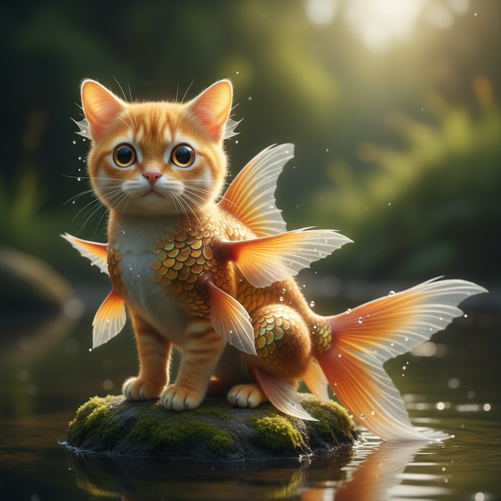 Auricat - cat and goldfish hybrid