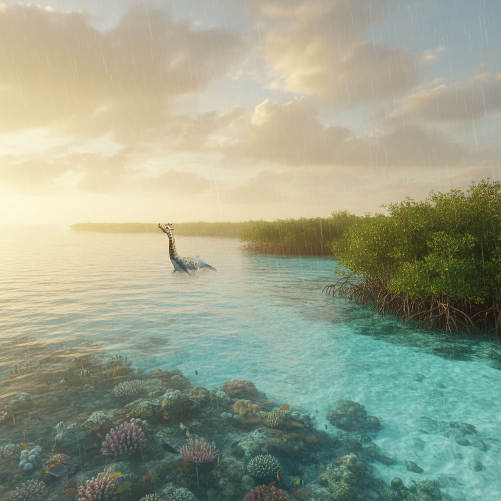 Whaleraffe in its natural habitat - Subtropical Coastal Reefs, Mangrove Estuaries, and shallow open ocean