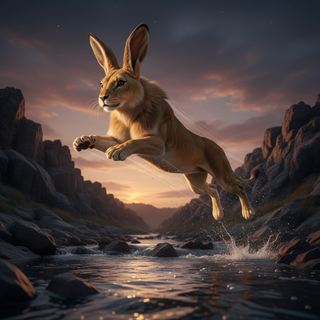 Leoporion (The Lion-Hare) displaying characteristic behavior