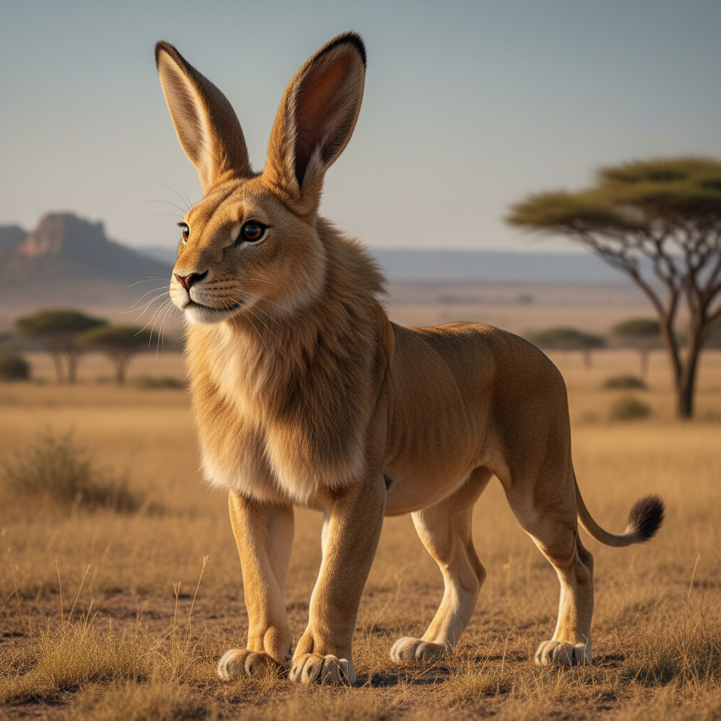 Leoporion (The Lion-Hare) - rabbit and lion hybrid