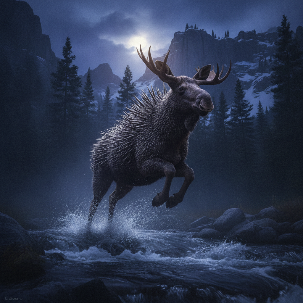 Spindlemoose displaying characteristic behavior