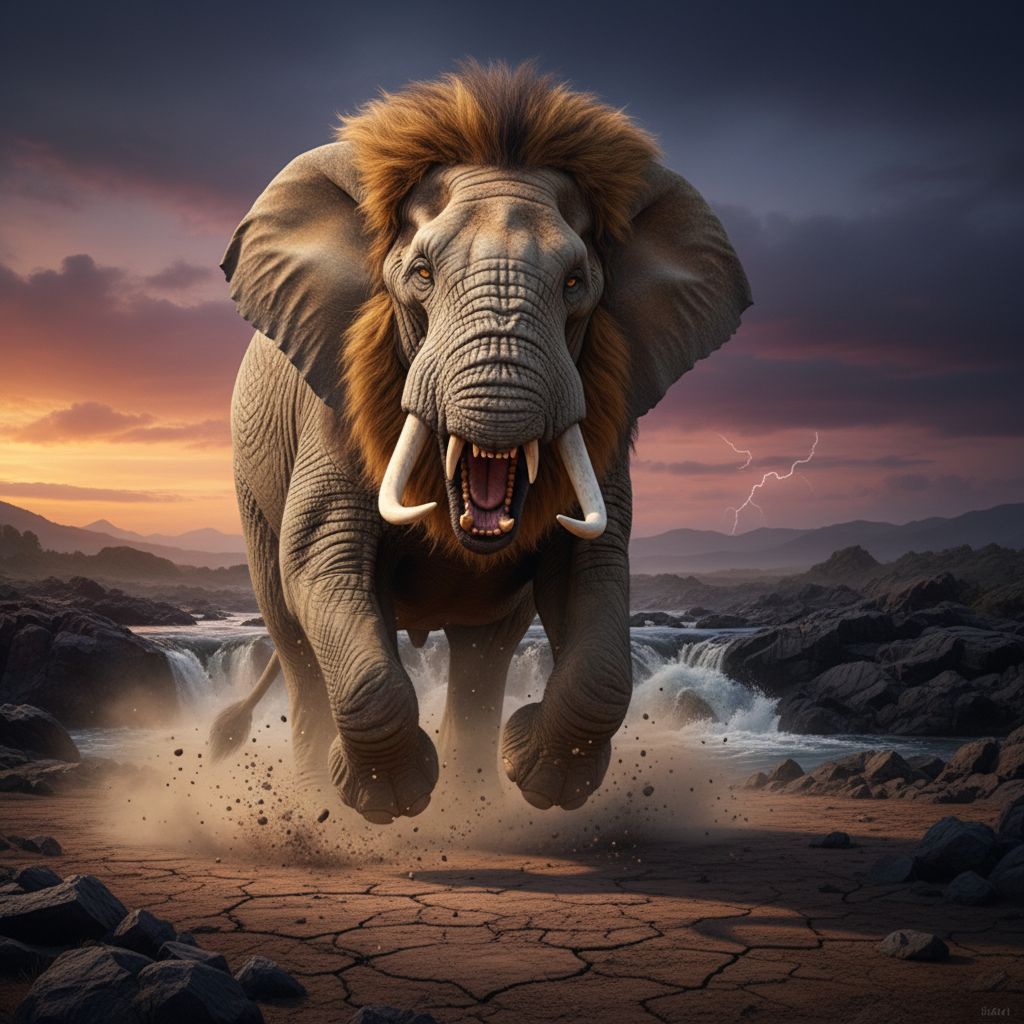 Leoliphant displaying characteristic behavior