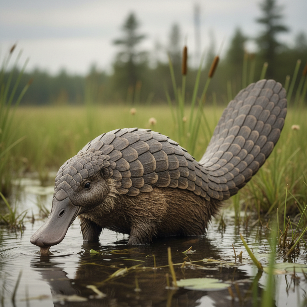 The Armadillopus - platypus and armadillo hybrid
