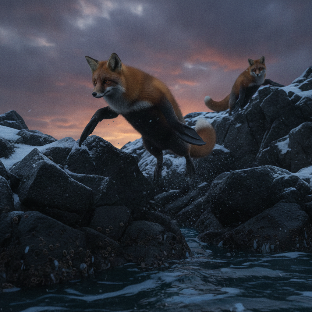 Penguifox displaying characteristic behavior