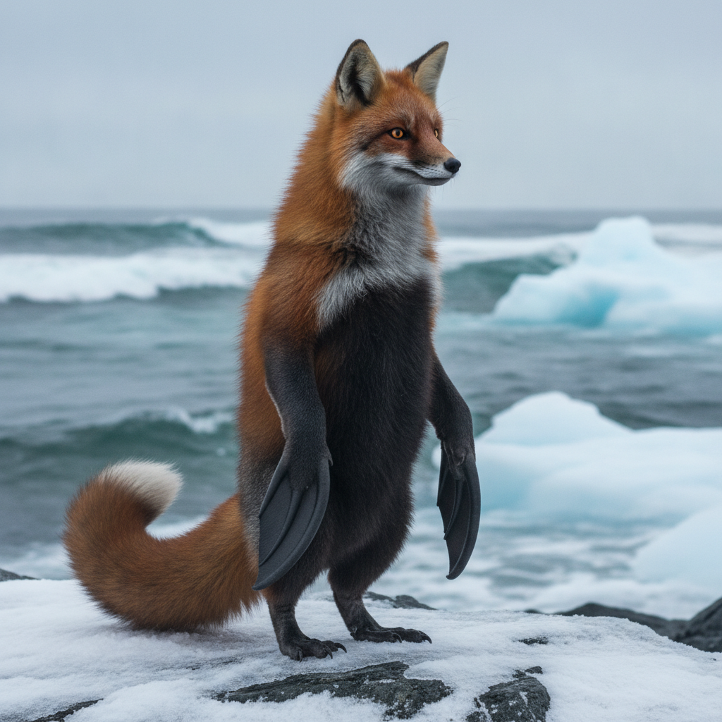 Penguifox - fox and penguin hybrid