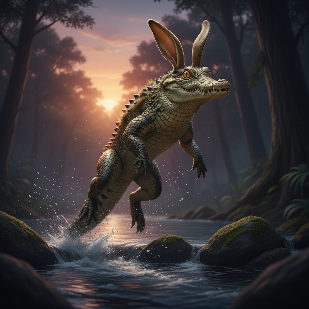 Crocobun displaying characteristic behavior