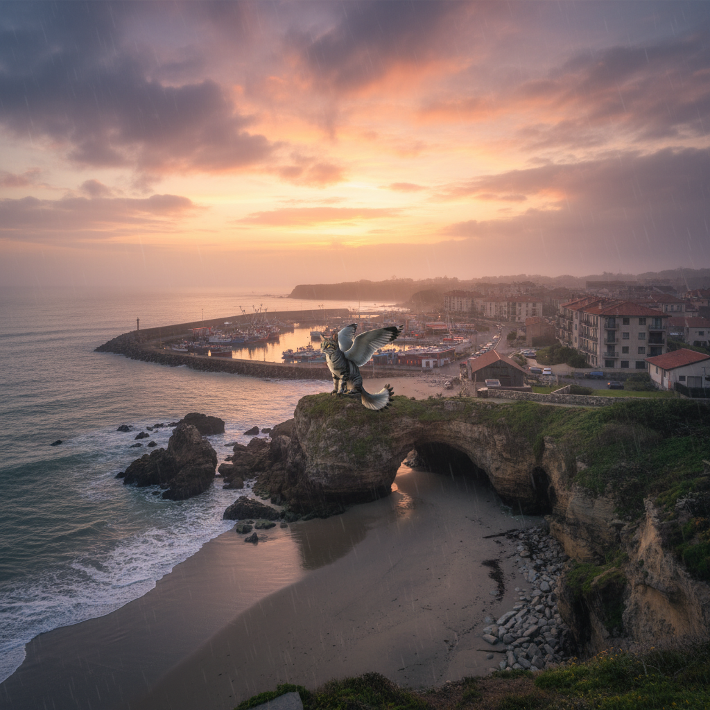 Pterofelis in its natural habitat - Coastal urban environments, fishing ports, beaches, sea caves