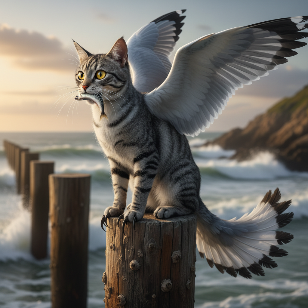 Pterofelis - seagull and cat hybrid