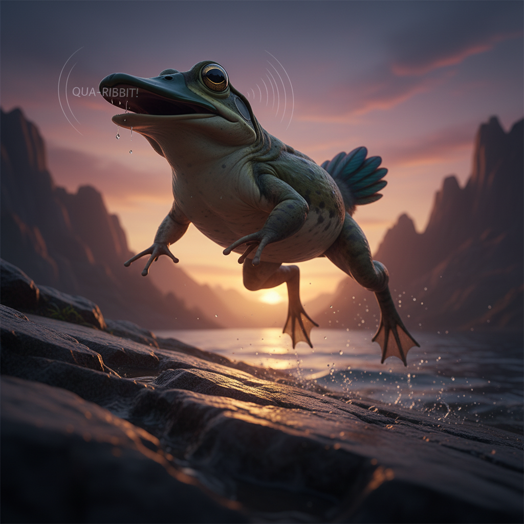 Quaggle displaying characteristic behavior