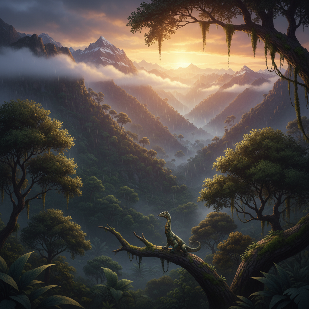 Giraffizard in its natural habitat - High-altitude Montane Forests and Dense Jungles