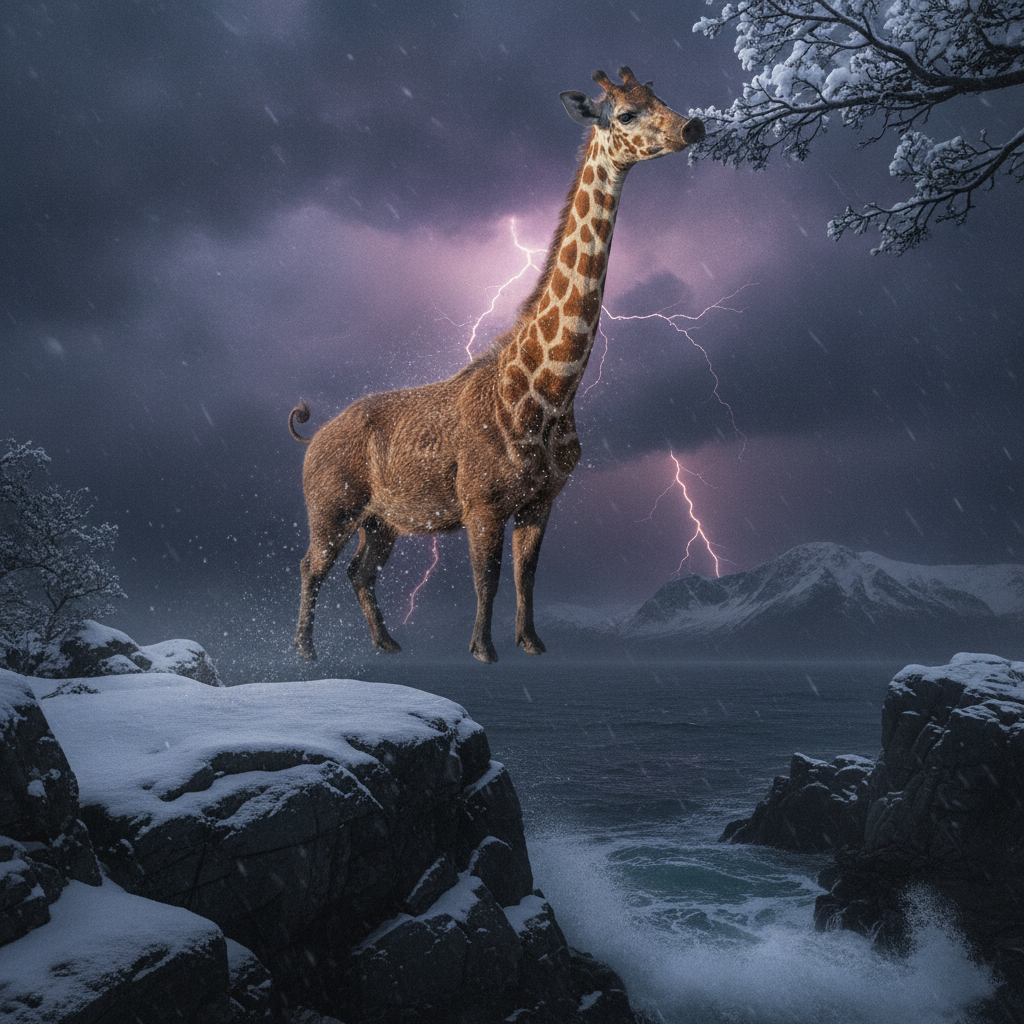 Giraffog displaying characteristic behavior