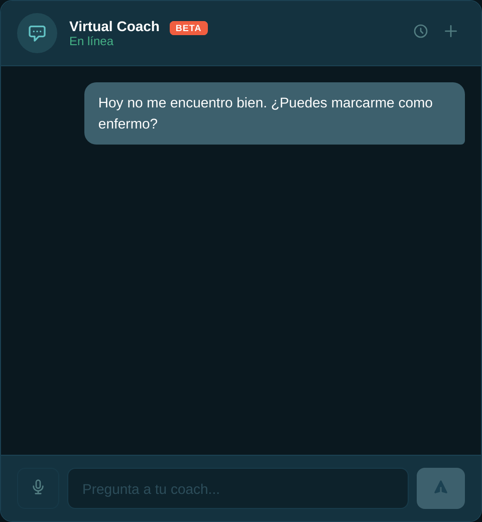Gestión de días de enfermedad en el Entrenador Virtual