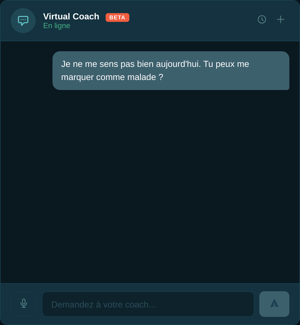 Gestion des jours de maladie dans le Coach Virtuel