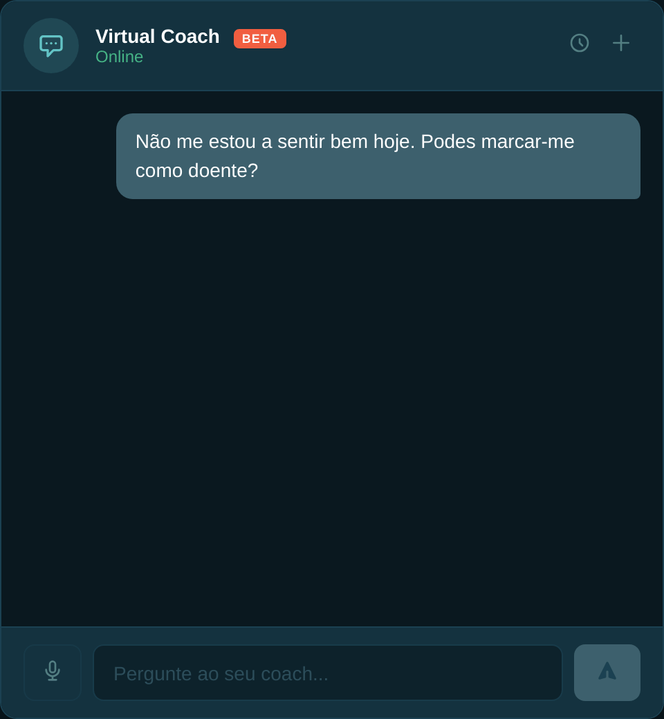 Gestão de dias de doença no Coach Virtual