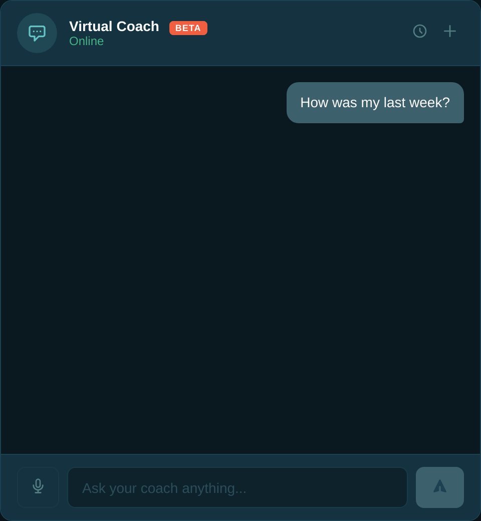 Weekly review in the Virtual Coach