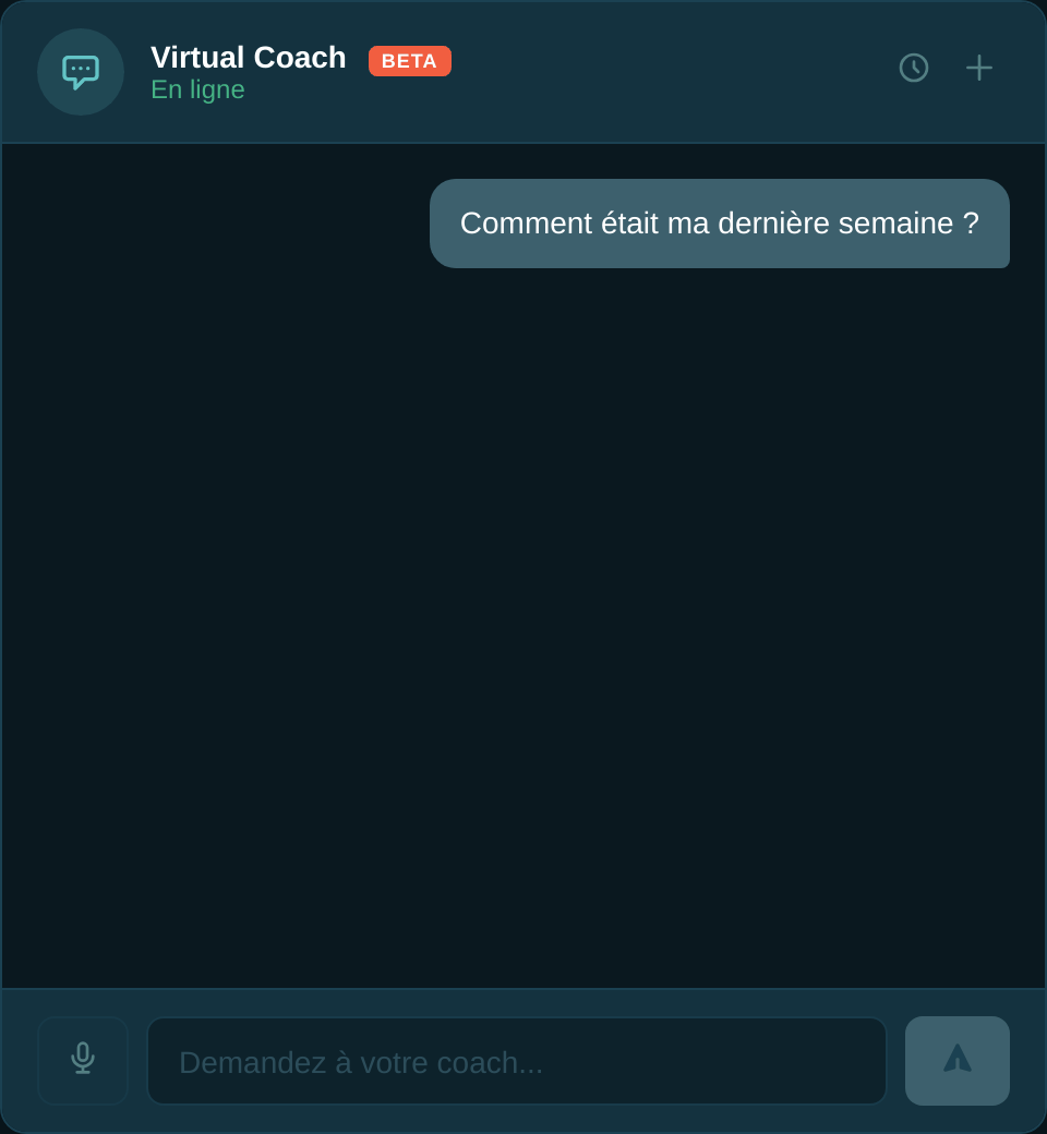 Bilan hebdomadaire dans le Coach Virtuel