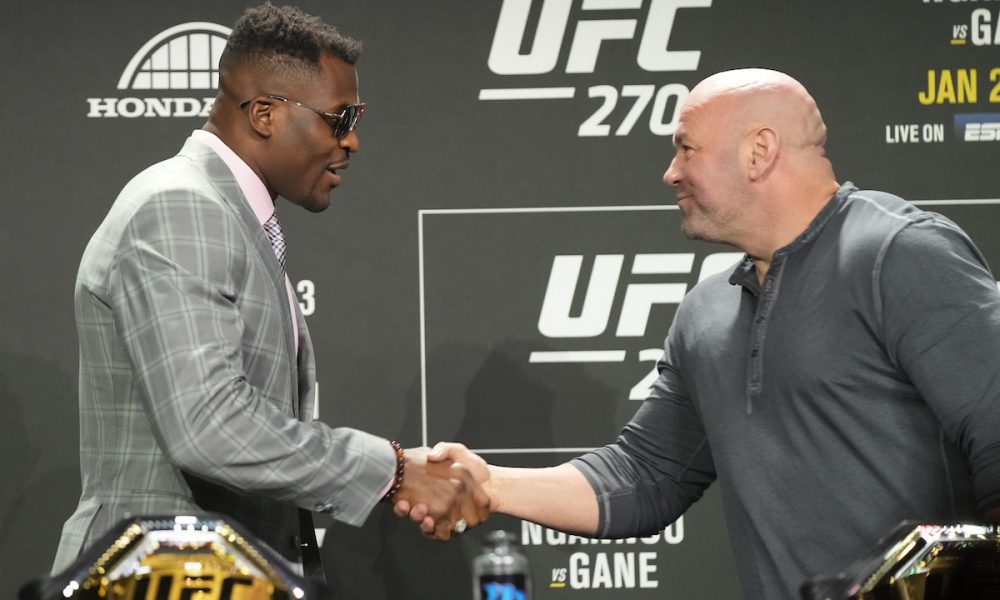 Dana enaltece Ngannou por adotar estratégia diferente na vitória sobre Gane: “Genial”