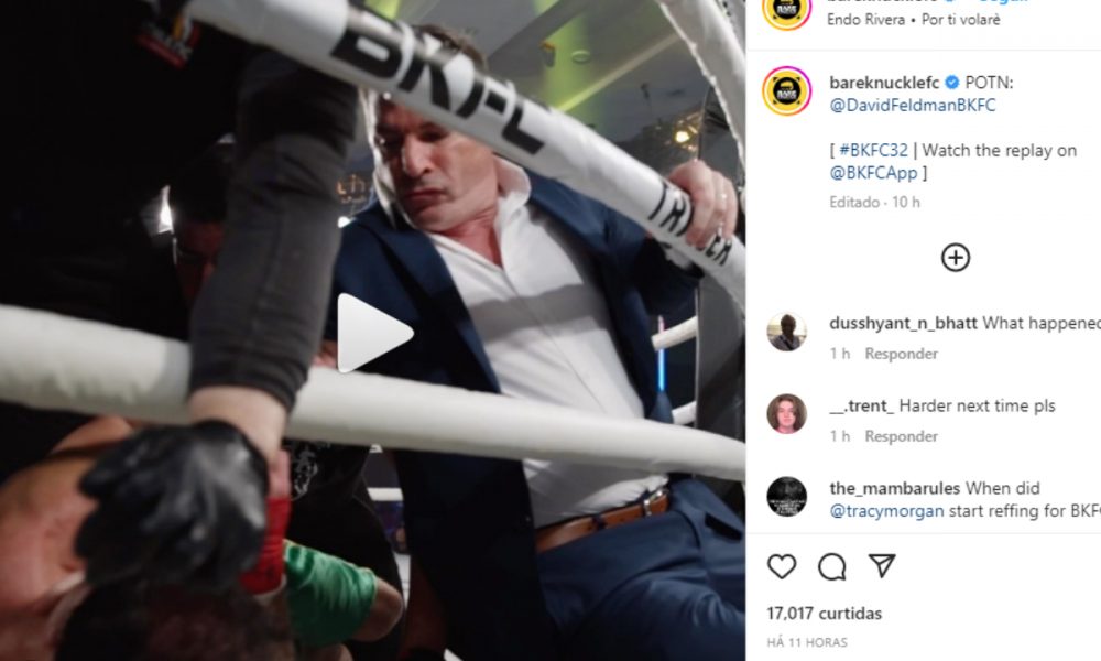 Presidente do Bare Knuckle FC derruba lutador para apartar briga; veja