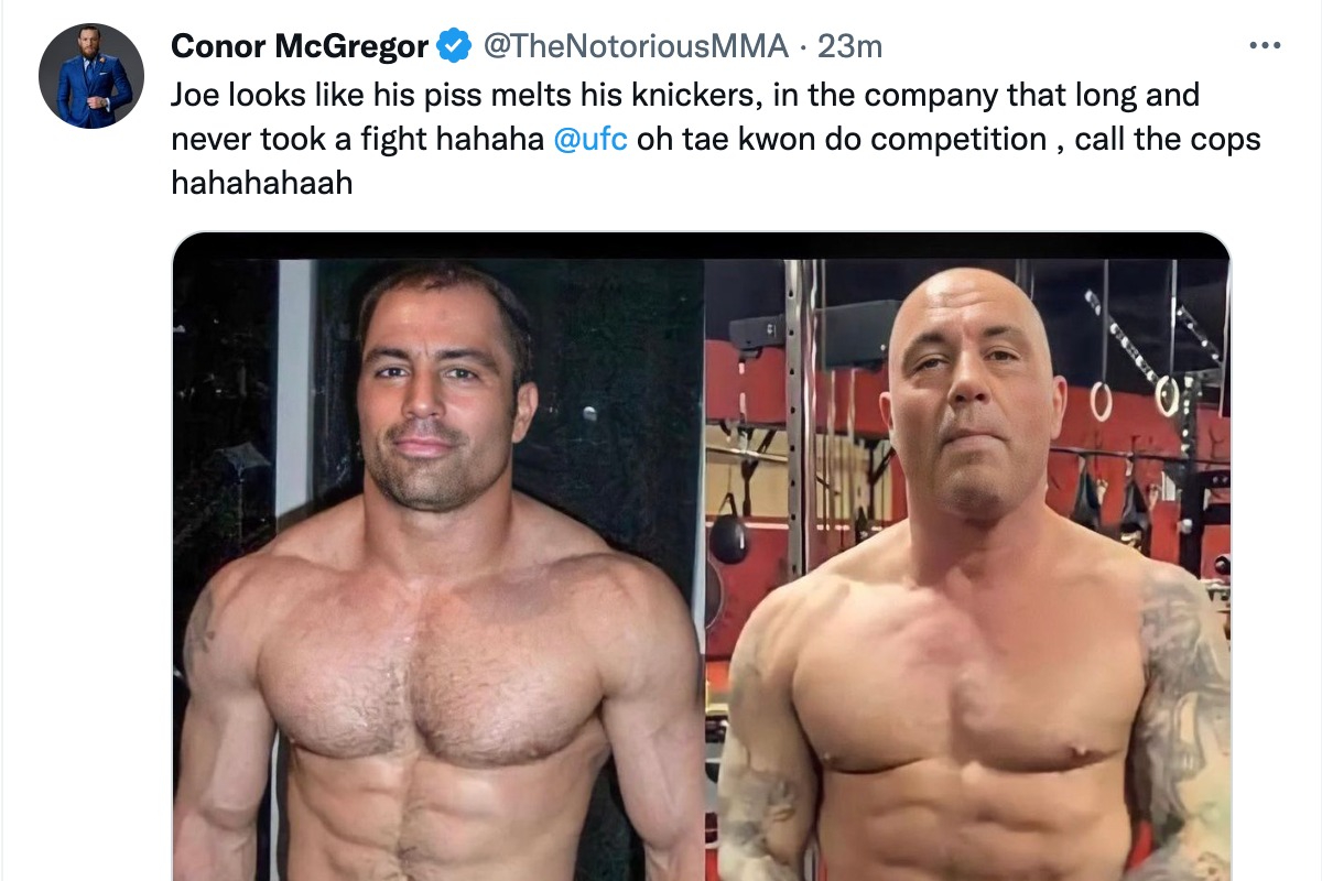 Conor McGregor responde Joe Rogan e ironiza comentarista do UFC: “Chame a polícia”
