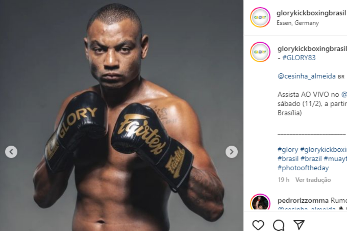 Cesinha Almeida com a cara fechada e a guarda armada.