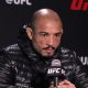 José Aldo conversa com a imprensa após uma luta no UFC.