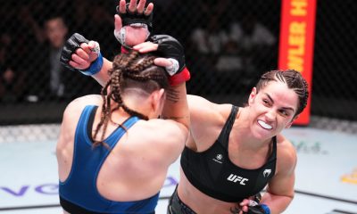 Norma Dumont lança um golpe contra Karol Rosa no card do UFC Vegas 71.